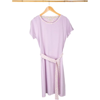 Damen Nachthemd Kurzarm, violett Ermine Gr. L