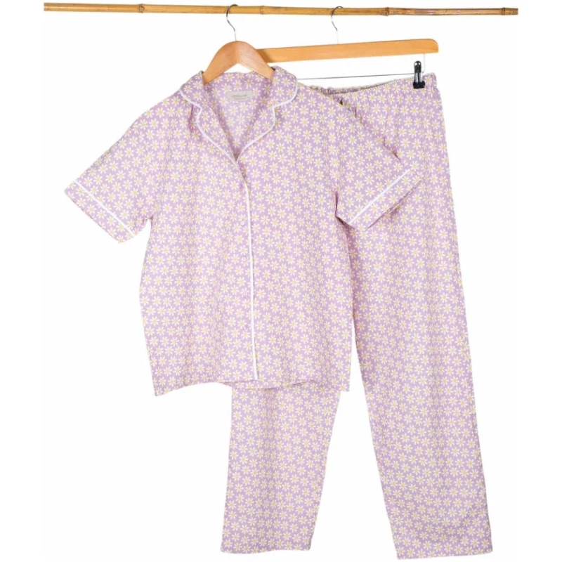 Damen Pyjama Baumwolle, violett Anela Gr. S