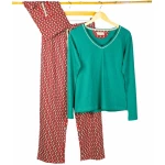 Pyjama Damen grün / rot, Gr. XL