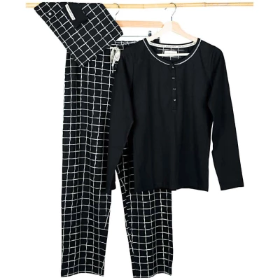 Pyjama für Damen, Dorotea schwarz, Gr. L