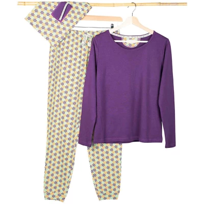 Pyjama für Damen, Eulalia lila, Gr. XL