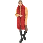 Ribbed Chunky Scarf - Red