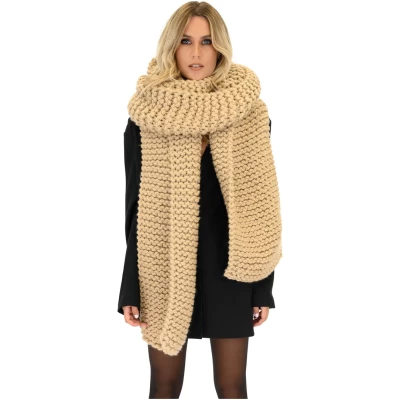 Straight Ribbed Chunky Scarf - New Gold