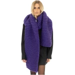 Straight Ribbed Chunky Scarf - Violet