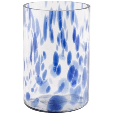 Vase Glas klein, königsblau Sprenkel
