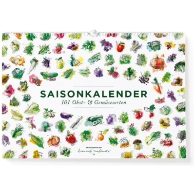 531 Rheinland Design Saisonkalender Obst & Gemüse, Ringkalender in A4: 101 Bilder