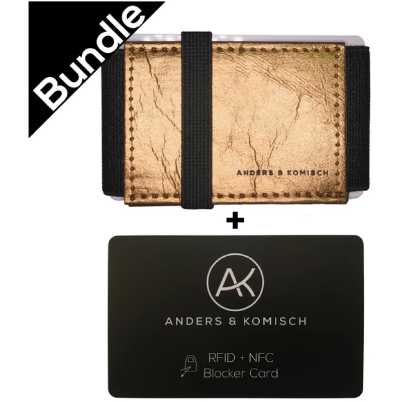 ANDERS & KOMISCH Kartenetui. Kleine Geldbörse RFID- & NFC Schutz - A&K MINI Bundle