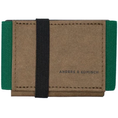 ANDERS & KOMISCH Kleines Portemonnaie Mini Geldbeutel Geldbörse A&K MINI braun-grün