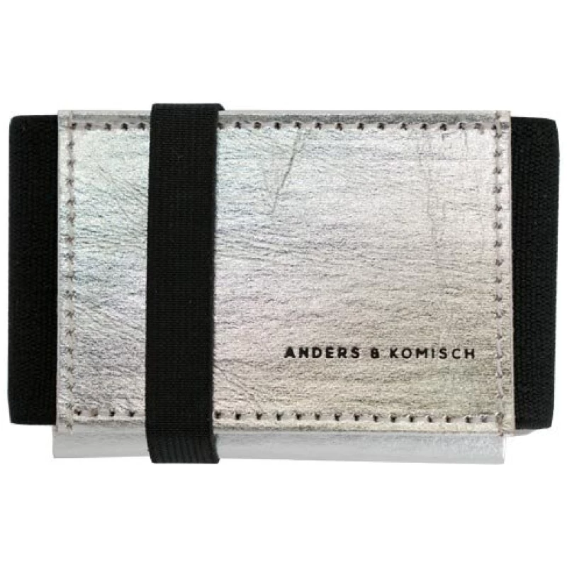 ANDERS & KOMISCH Kleines Portemonnaie mit Münzfach Damen - A&K MINI Silber + Farbauswahl