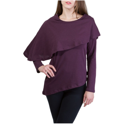Ajna Langarmshirt Mit Poncho Vanda violett