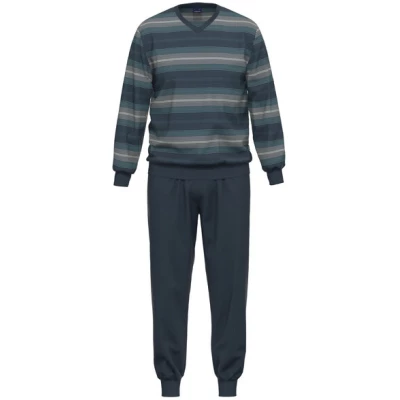 Ammann Herren Schlafanzug Pyjama-Set lang reine Bio-Baumwolle