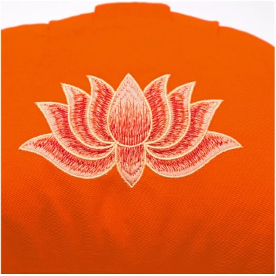 BAGHI Meditationskissen Halbmond mit Lotus Bestickung im Farbverlauf