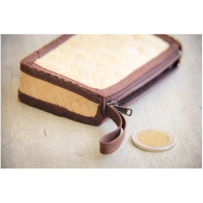 BY COPALA Mini Portemonnaie aus Bambus-Holz in dunkelbraun