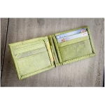 BY COPALA Portemonnaie mit Clip aus laminierten Blättern in grün, 1-fach gefaltet