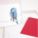 Bow & Hummingbird Grußkarte Vogel im Schnee