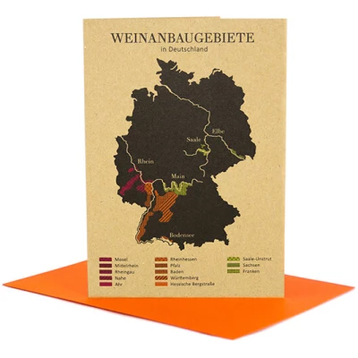 Bow & Hummingbird Grußkarte Weinanbau in Deutschland