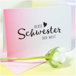 Bow & Hummingbird Mini-Grußkarte Beste Schwester