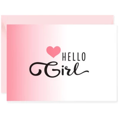 Bow & Hummingbird Mini-Grußkarte Hello Girl