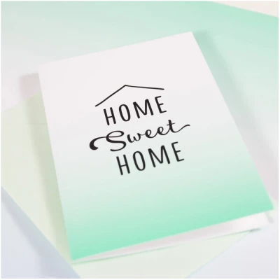 Bow & Hummingbird Mini-Grußkarte Home Sweet Home