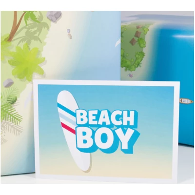 Bow & Hummingbird Postkarte Beach Boy