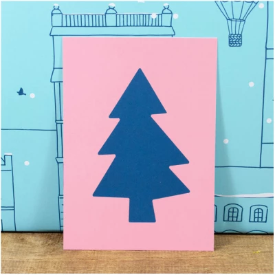 Bow & Hummingbird Postkarte Christmas Tree