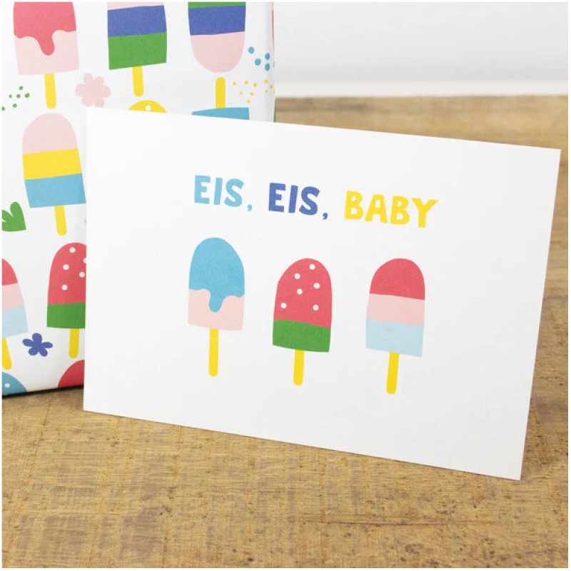 Bow & Hummingbird Postkarte Eis, Eis, Baby