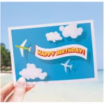 Bow & Hummingbird Postkarte Happy Birthday