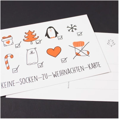Bow & Hummingbird Postkarte "Keine-Socken-Karte"