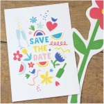 Bow & Hummingbird Postkarte Save the date