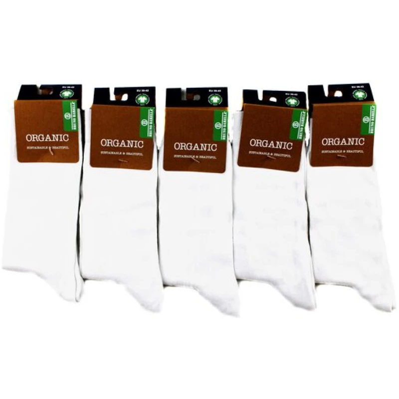 Bruno Barella GOTS zertifizierte Biobaumwolle Socken weiß in 5er Pack