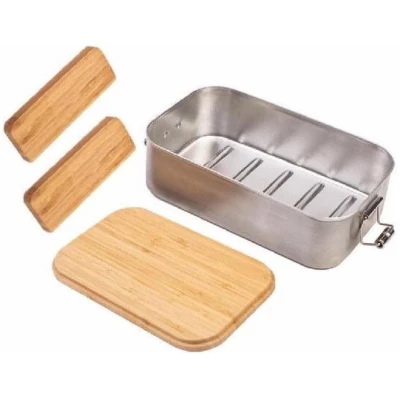 Cameleon Pack Zusätzlicher Trennsteg für XL Edelstahl Lunchbox mit Deckel aus Bambus Holz