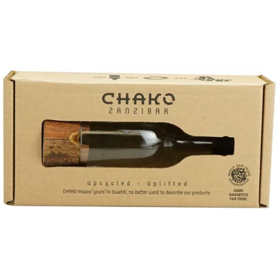 Chako Zanzibar Upcycling Kerzenhalter - Insight - Grün/Klar - Weinflasche