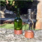 Chako Zanzibar Upcycling Kerzenhalter - Insight - Grün/Klar - Weinflasche