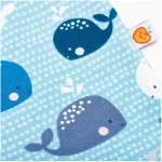 Cheeky Apple Kurzarm-Strampler aus Bio-Baumwolle "Wale" Blau/Grau/Zartrosa