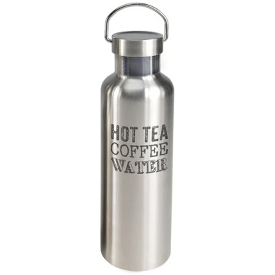 Contento ToGo Edelstahl Trinkflasche 750ml "Hot Tea Coffee Water"
