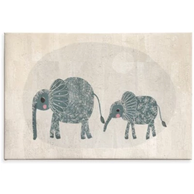 Corkando / Kids Kunstdruck Wanddekoration Wandbilder aus Kork "Elephants"