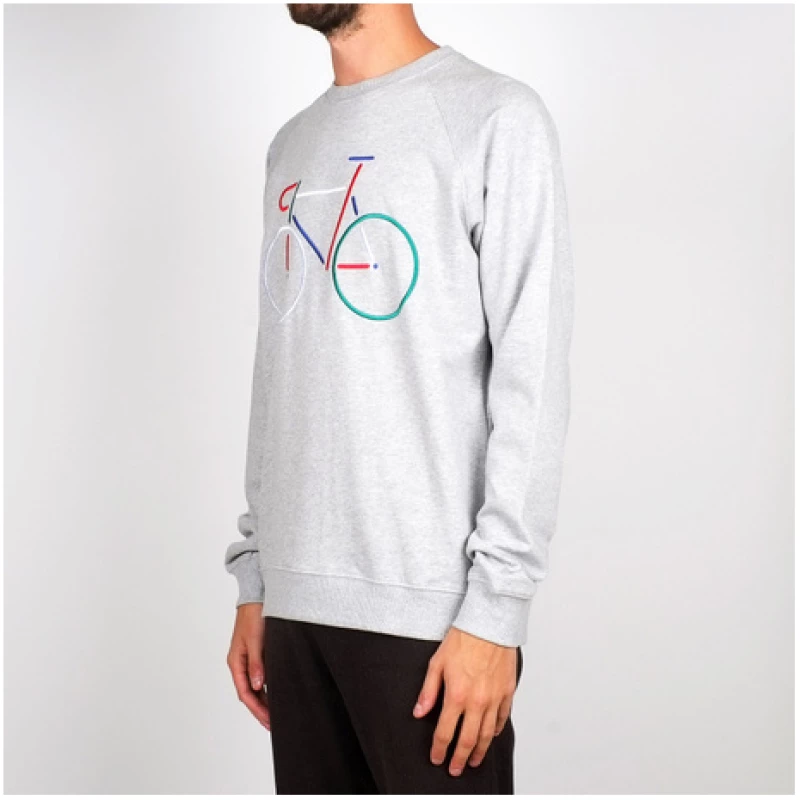 DEDICATED Sweatshirt Malmoe Color Bike Embroidery grey