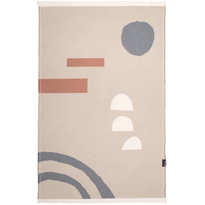 David Fussenegger Teppich "Abstrakt" mit Saum aus Recyclingbaumwolle, 75 x 120 cm