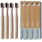 Dentafari 4er Pack Bambus Aktivkohle Zahnbürste Erwachsene - weich