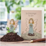Die Stadtgärtner Grußkarte 'Schutzengel' | Mit Engel zum Pflanzen mit Wildblumensamen