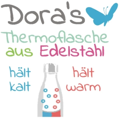 Dora's Dora's Edelstahl Thermosflasche Flamingo