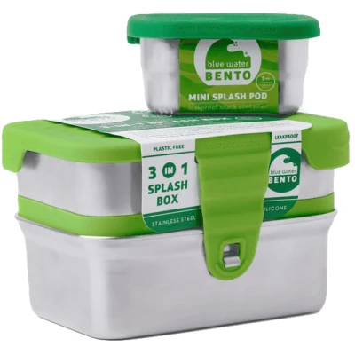 ECOlunchbox Lunchbox | Blue Water Bento | 3-in-1 Splash Box
