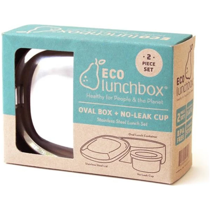 ECOlunchbox Oval, 2-teilige Brotdose aus Edelstahl