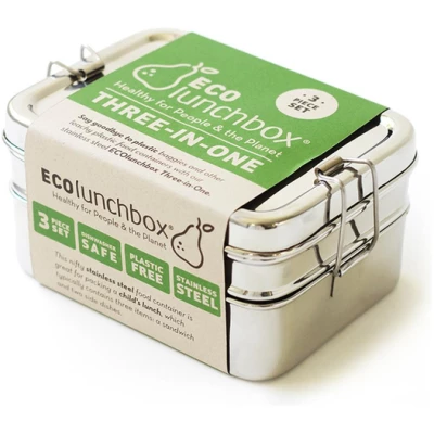 ECOlunchbox Three-in-One, 3-teilige Brotdose aus Edelstahl