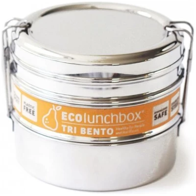 ECOlunchbox Tri Bento, 3-teilige Runddose aus Edelstahl