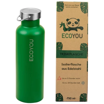 EcoYou® Edelstahl Trinkflasche Isolierflasche 750 ml Thermosflasche