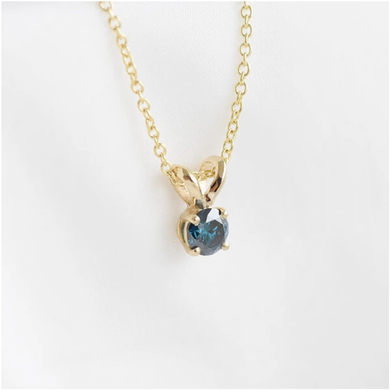 Eppi Blauer Diamant in goldener Halskette Lalom