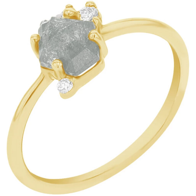 Eppi Goldener Ring mit Salt and Pepper Diamanten und Lab Grown Diamanten Kendra