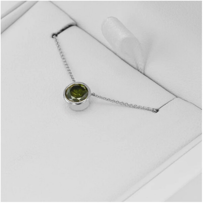 Eppi Halskette aus Platin mit grünem Diamant Glosie