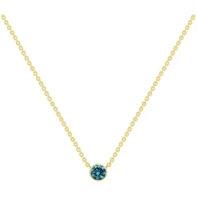 Eppi Minimalistische Halskette aus Gold mit blauem Diamanten Glosie